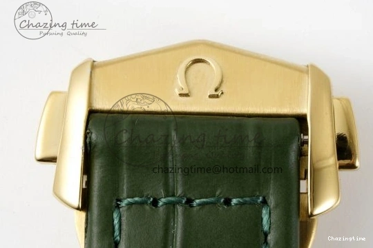 0205 Speedmaster Moonwatch in Moonshine Gold YG RMF Best Edition Green Dial on Green Leather Strap Manual Chrono EasyCare 7832